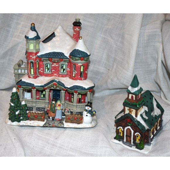 Christmas Village Holiday Vintage Christmas Village Pieces